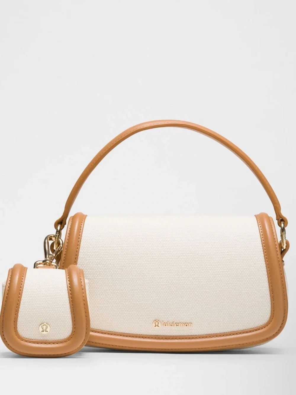 Lululemon Canvas Crossbody with Matching Cactus Leather Dual Pouch